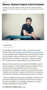 Aymeric Lompret le Parisien sept 2019